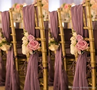 romantic oceanfront garden wedding chair cover back sashes flower banquet decor bow christmas birthday formal sash