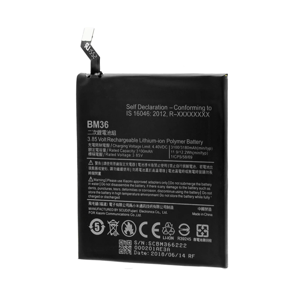 Сменная аккумуляторная батарея BM36 BM-36 BM 36 для Xiao mi 5S mi 5S, большая емкость, 3,85 В, 3180 мА · ч