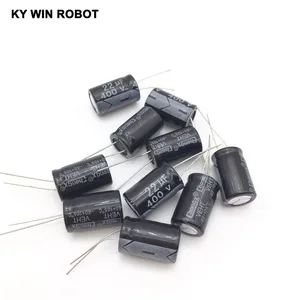 10 шт., 22 мкФ 400 В, электролитический конденсатор 400 в 22 мкФ, алюминиевый электролитический конденсатор 13 х20 мм