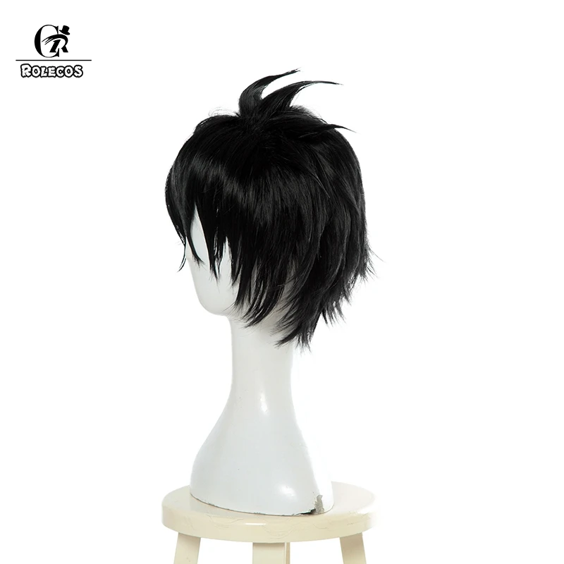 Волосы ROLECOS Ray для косплея черные короткие мужские волосы 25 см|Аксессуары