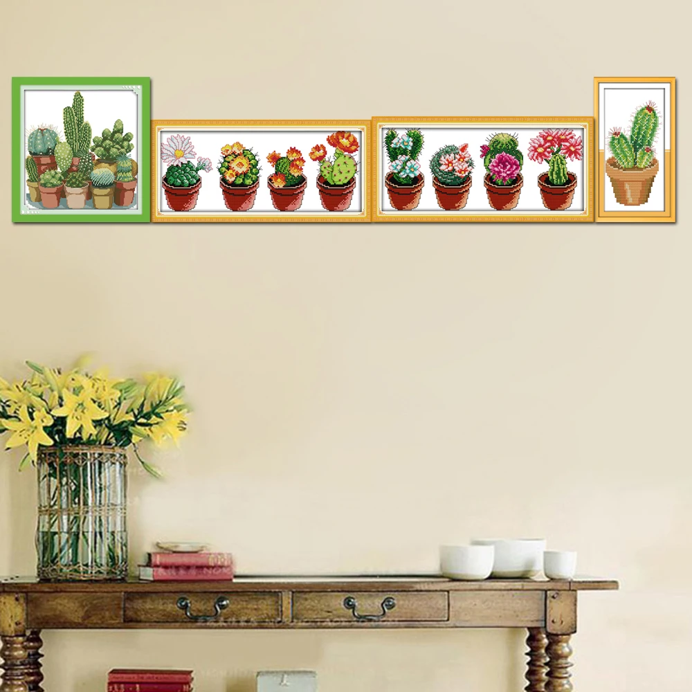 Домашнее украшение Joy Sunday Cactuses J165J170(1)J171(2)J217(2) 14CT 11CT штампованные и счетные узоры dmc