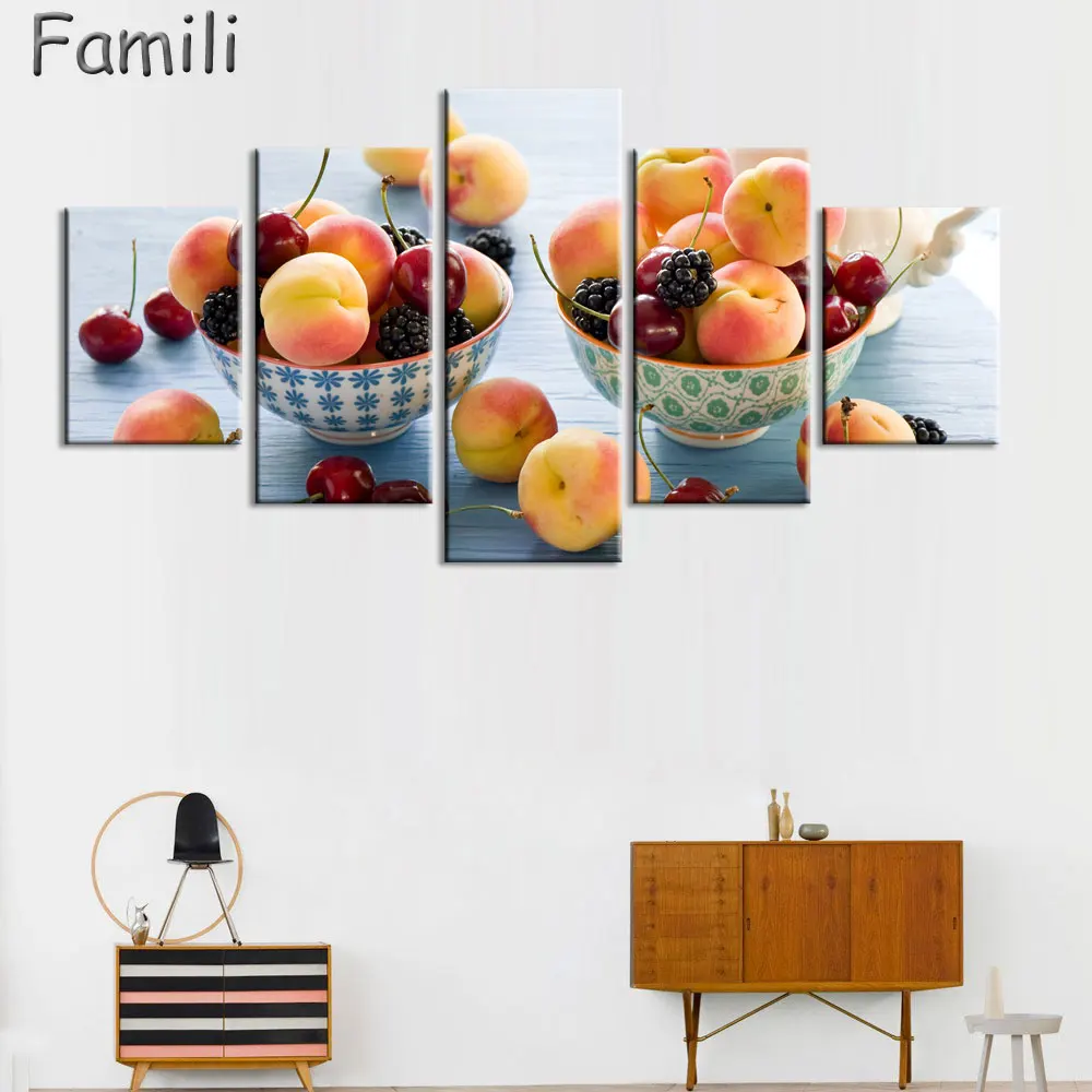 Набор для рисования на холсте Джем и еда 5 картин | Живопись каллиграфия