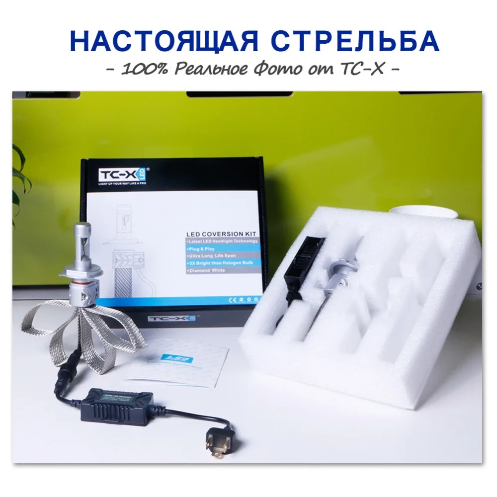 TC-X 1 пара led лампы для авто H4 ближний дальний led Н4 для Ниссан Джук 2012 LED Н4 светодиодные лампы для авто с обманкой 12В Luxeon ZES 6500K