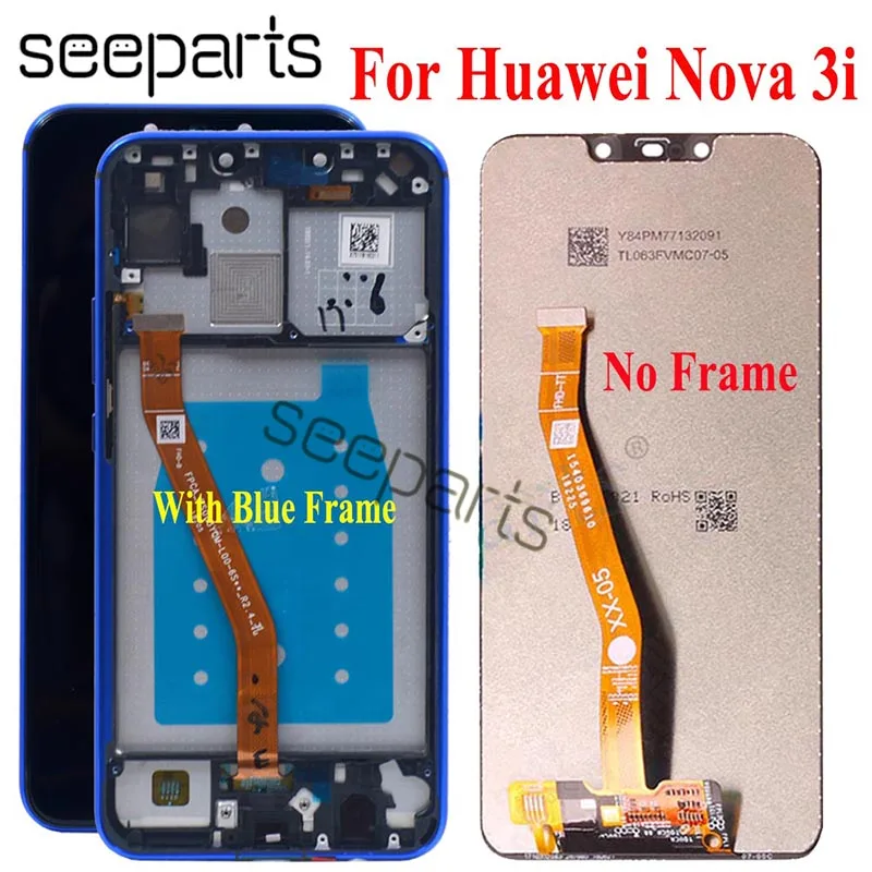 ЖК huawei Nova 3i ЖК-дисплей с оригинальным 6," кодирующий преобразователь сенсорного экрана в сборе Замена INE-LX2 дисплей huawei Nova 3i lcd