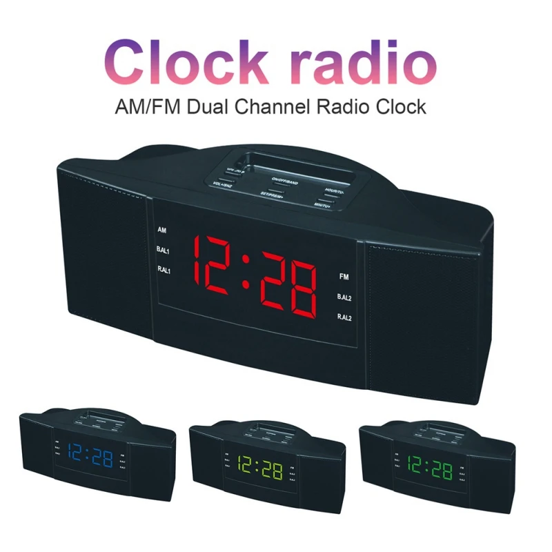 EDAL ABS 2 в 1 светодиодные цифровые настольные часы с функцией FM AM радио (штепсельная