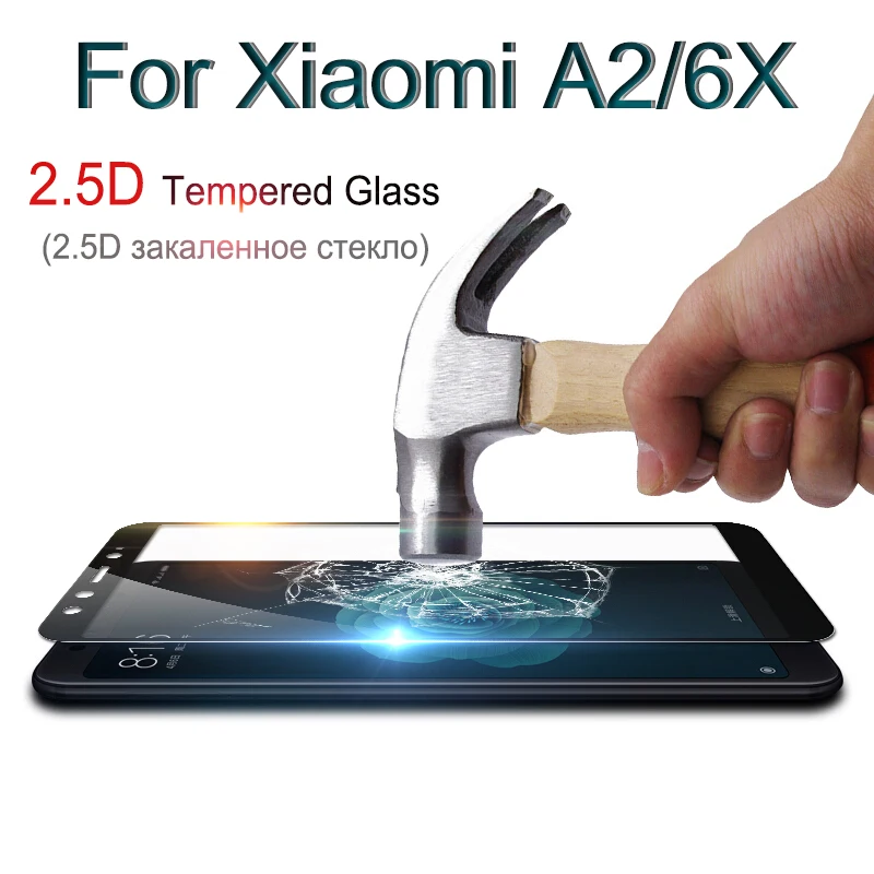 2.5D Закаленное стекло для Xiaomi Mi A2 Защитная пленка экрана xiomi mi 6x a2 mia2 mia 2 mi6x 5 99