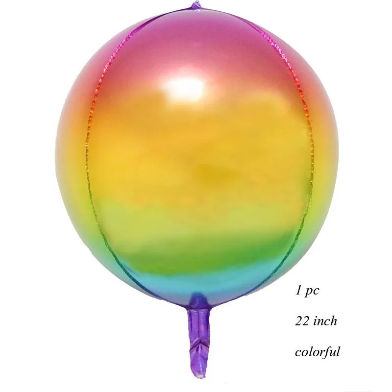 1PC Colorful 1 шт. 22 дюйма градиентный цвет 4D диско Гелиевый шар Радуга день рождения и свадьба украшения реквизит для фотосессии для детского душа - Цвет: 1PC Colorful