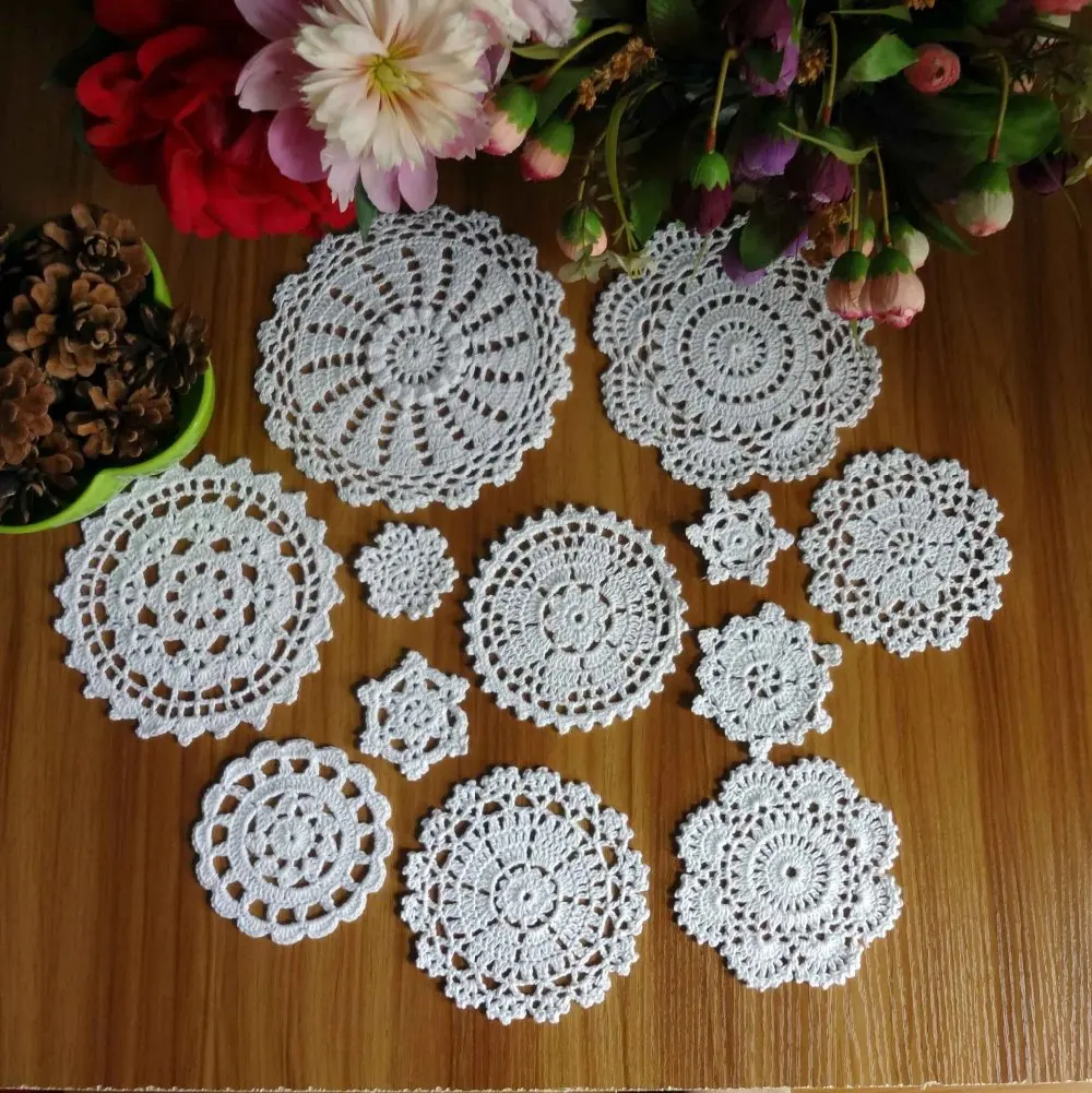 Коврик для чашки ручной работы из 100% хлопка 24 шт. коврик подстаканников 12