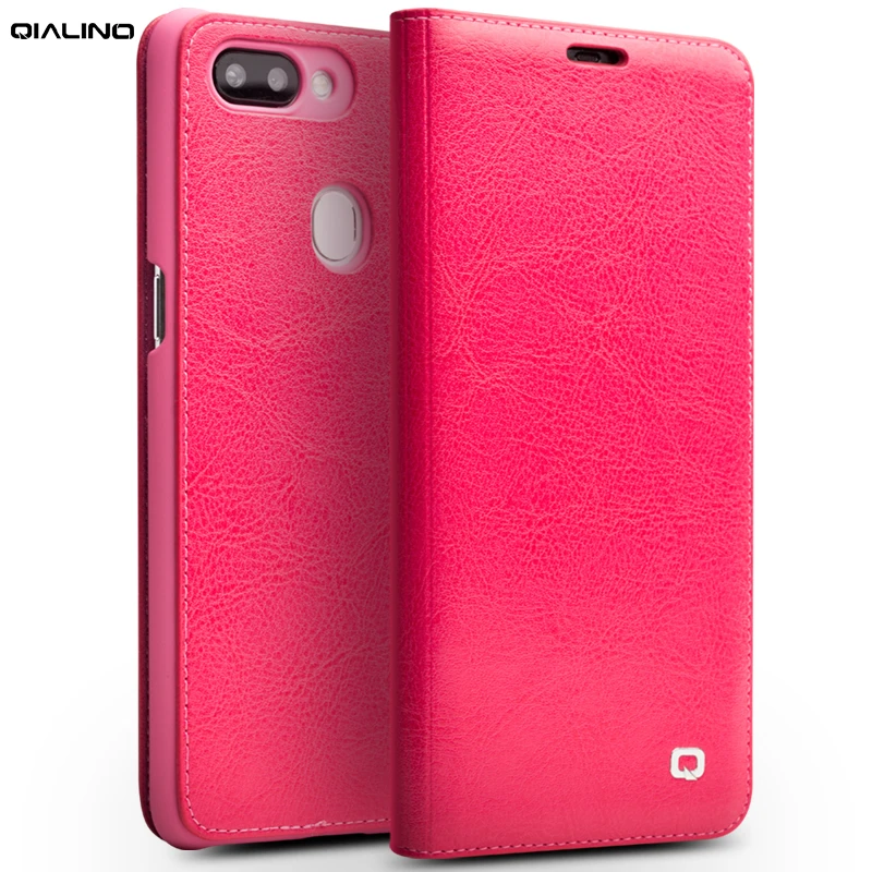 Роскошный чехол QIALINO из натуральной кожи для телефона OPPO R15 ручной работы с полной