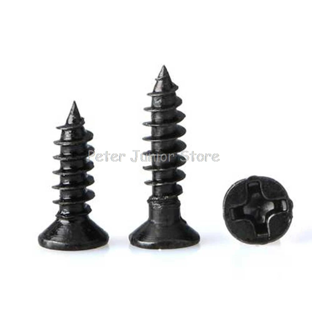 100 шт. KA Black M1.4 M1.7 M2 M2.3 M2.6 саморезы винт с потайной головкой плоская головка