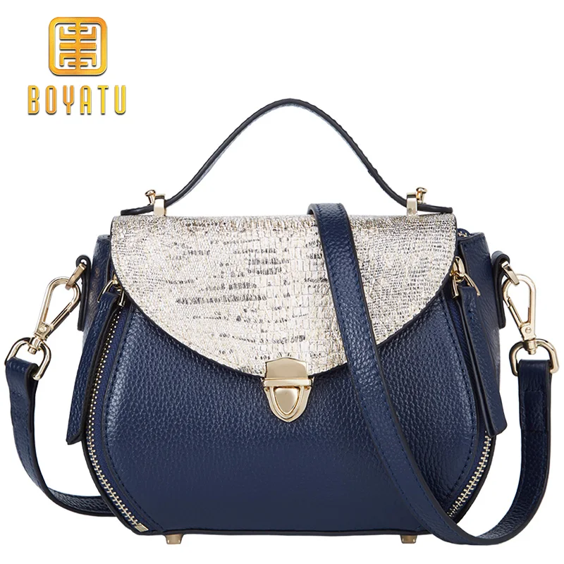 Винтаж клапаном замка сумки Разделение кожа Для женщин сумка моды Crossbody Высокое