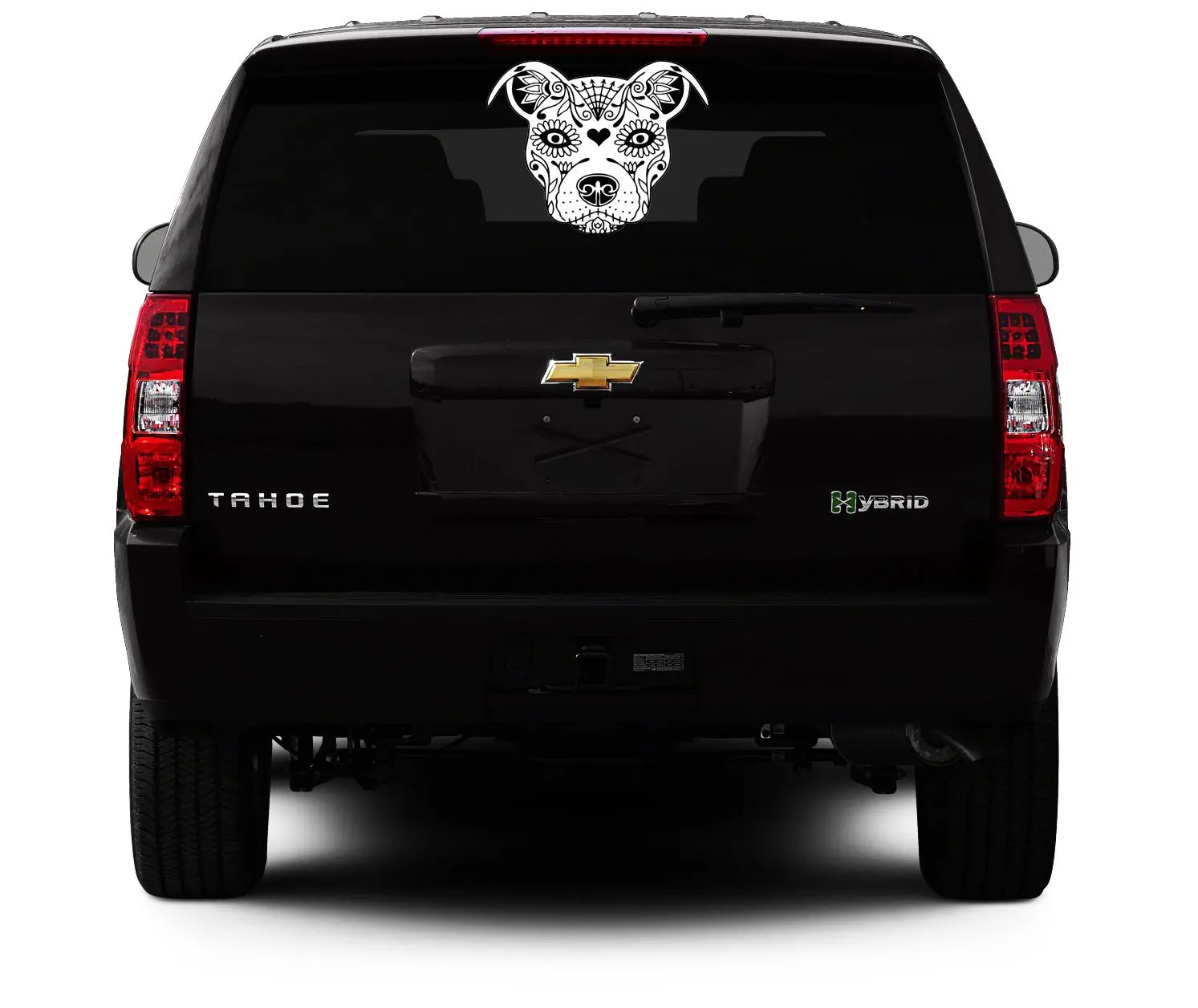 

Tshirt Rocket Sugar Skull Pit Face - Pit Bull Dog Terrier Vinyl Car Decal, Laptop Decal, Car Window Wall Sticker (6")