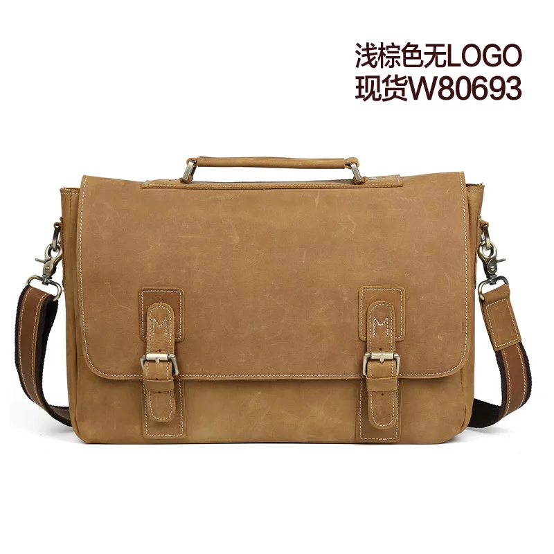 Новинка 2017 винтажные мужские портфели Crazy Horse сумки-почтальонки из натуральной