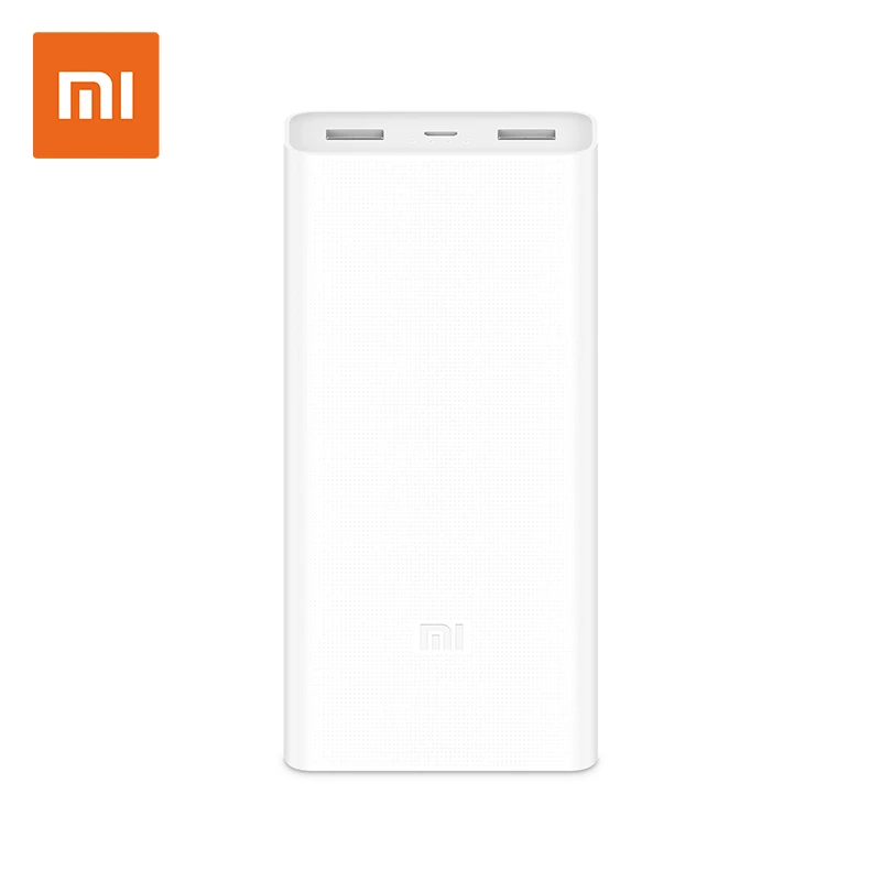 Оригинал Xiao mi power Bank 20000 мАч 2C портативное зарядное устройство Поддержка QC3.0 Dual USB