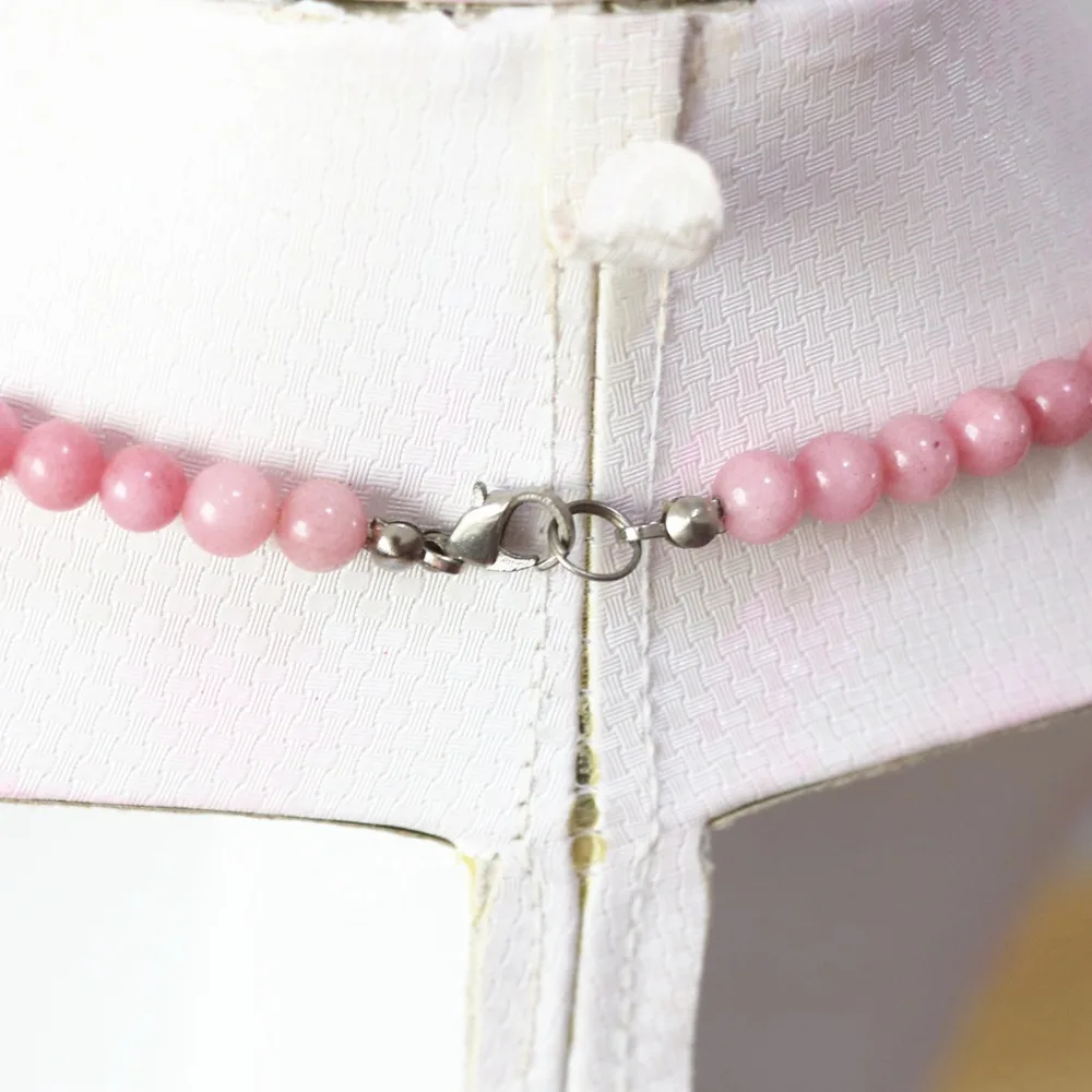 New Fashion Women Pink Rhodochrosite 6-14mm Round Beads Diy Necklace Elegant Chain Choker Jewelry 18inch B617 | Украшения и