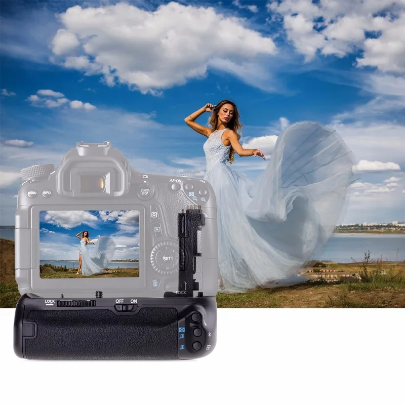 Вертикальный держатель батареи SAMTIAN для Canon EOS 70D 80D Сменный аккумулятор цифровой