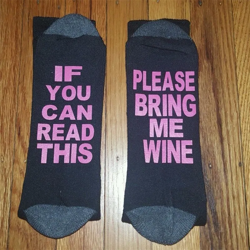 Осенние новые модные женские теплые носки если вы сможете прочитать