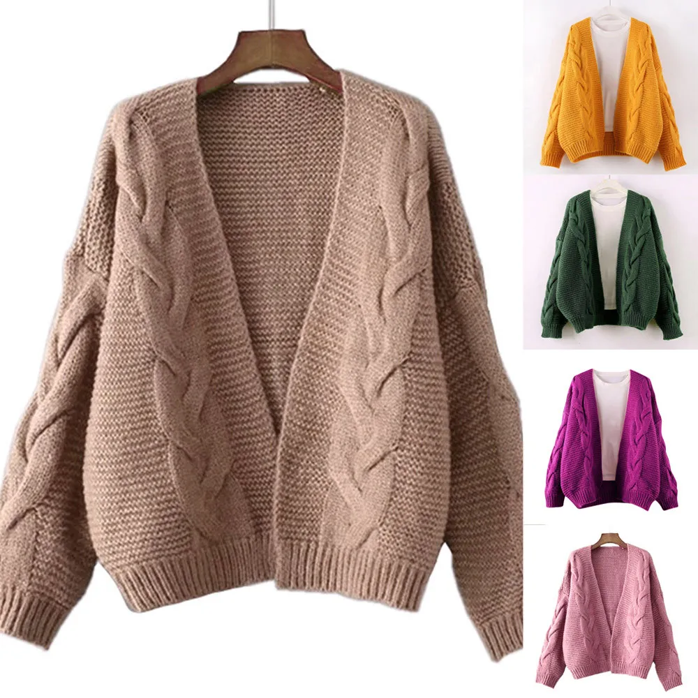 Fashion Knitted Cardigan Women Sweater Jumper Casual Ladies Long Sleevel Cardigans Coat Winter Warm Oversized |