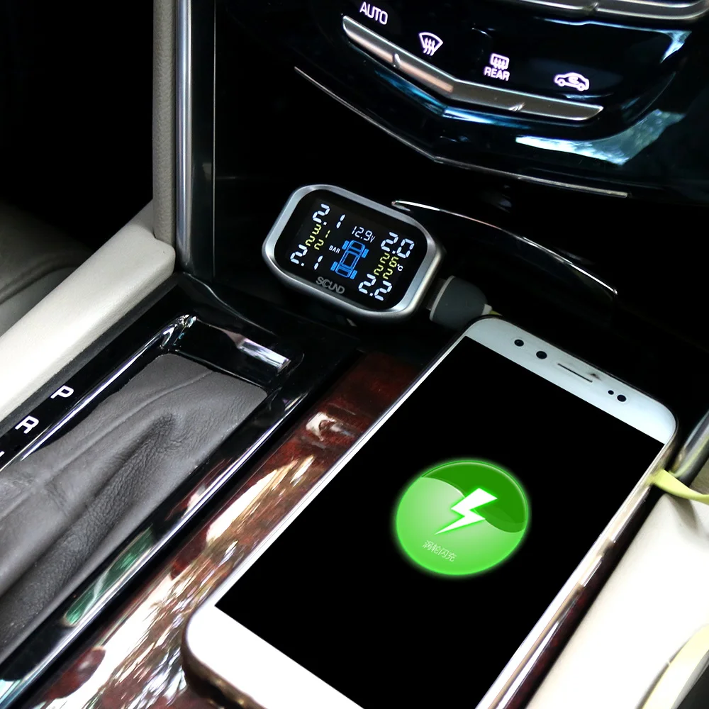 Умный автомобиль TPMS система контроля давления в шинах Солнечная энергия зарядка цифровой ЖК-дисплей Автосигнализация s