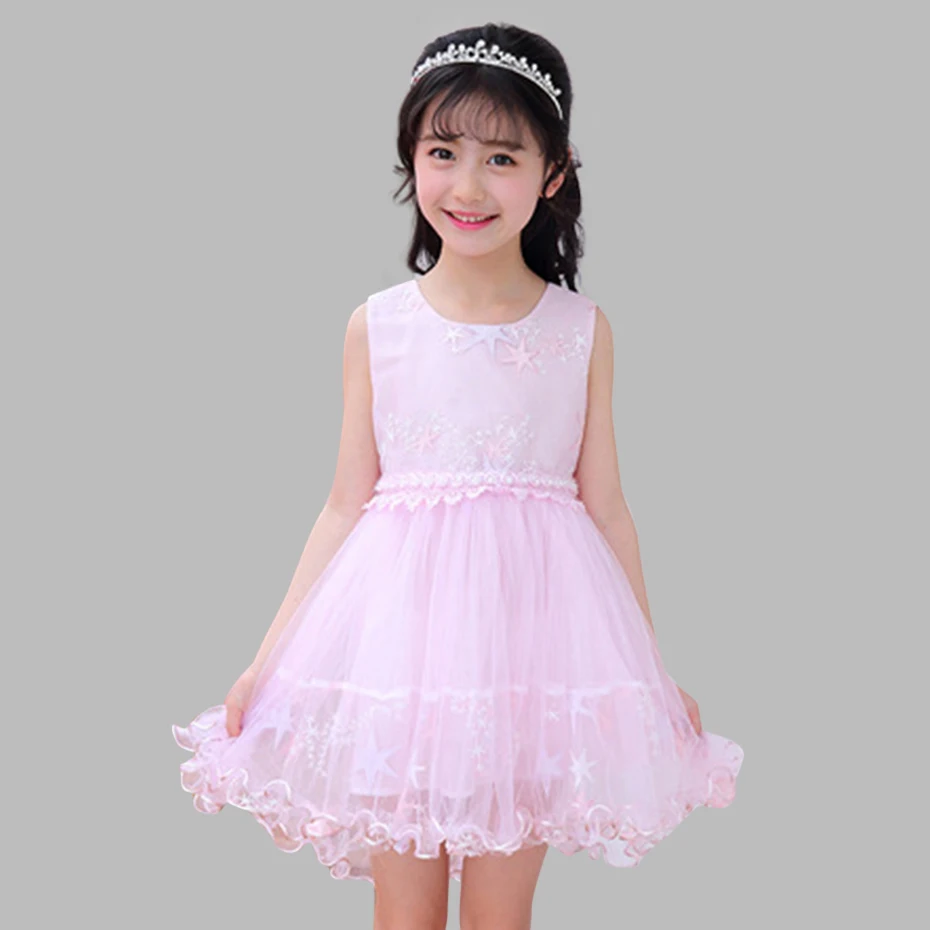 Летние платья принцессы для девочек детское вечернее платье без рукавов с