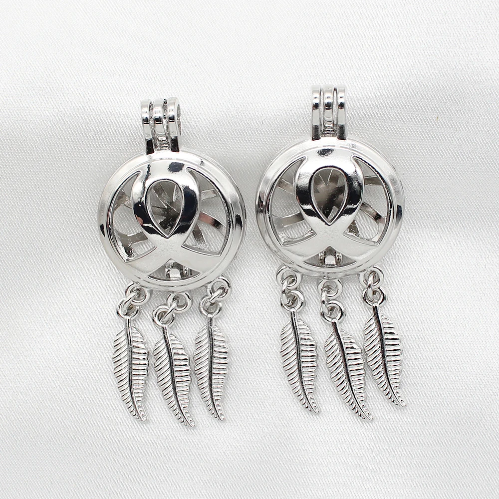 5 шт. полый посеребренный цвет лента Ловец снов жемчужная клетка кулон для DIY