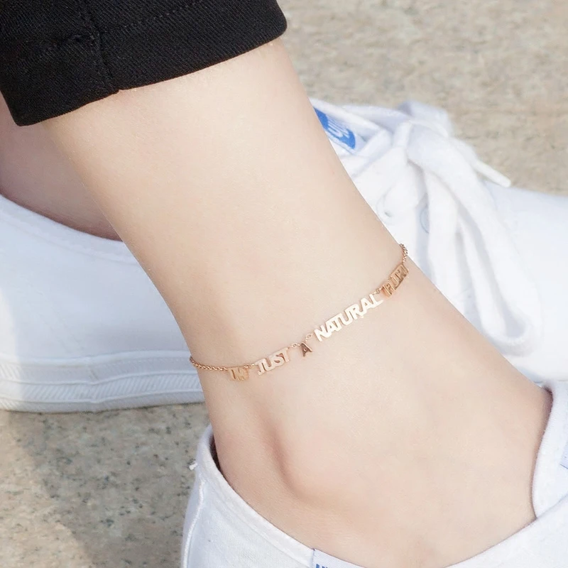 YUN RUO модный браслет из розового золота элегантная буква цепочка шарм женский