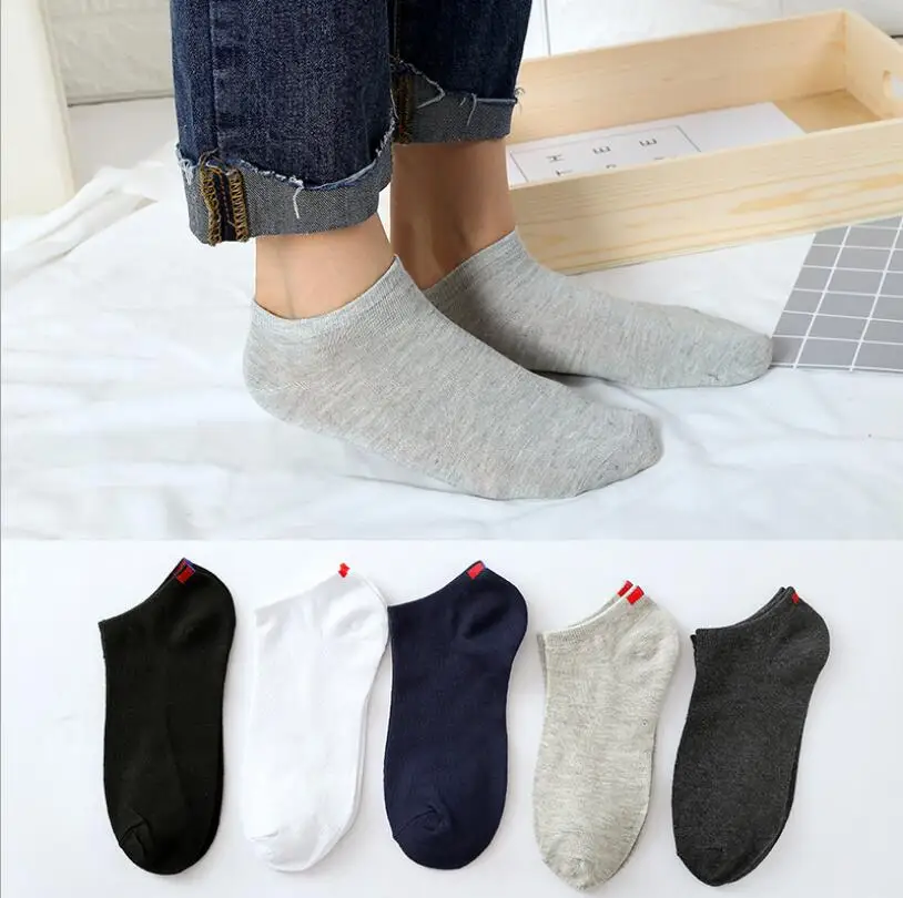 D009 5 двухцветные дышащие невидимые носки Новые весенне летние Нескользящие
