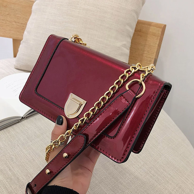 С откидной крышкой из искусственной кожи простая сумка через плечо Box 2019 Новый