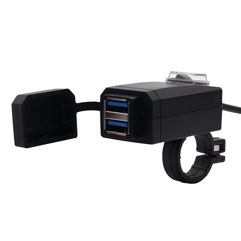 Водонепроницаемый QC3.0 мотоцикл двойной USB зарядное устройство 12 24V светодиодный