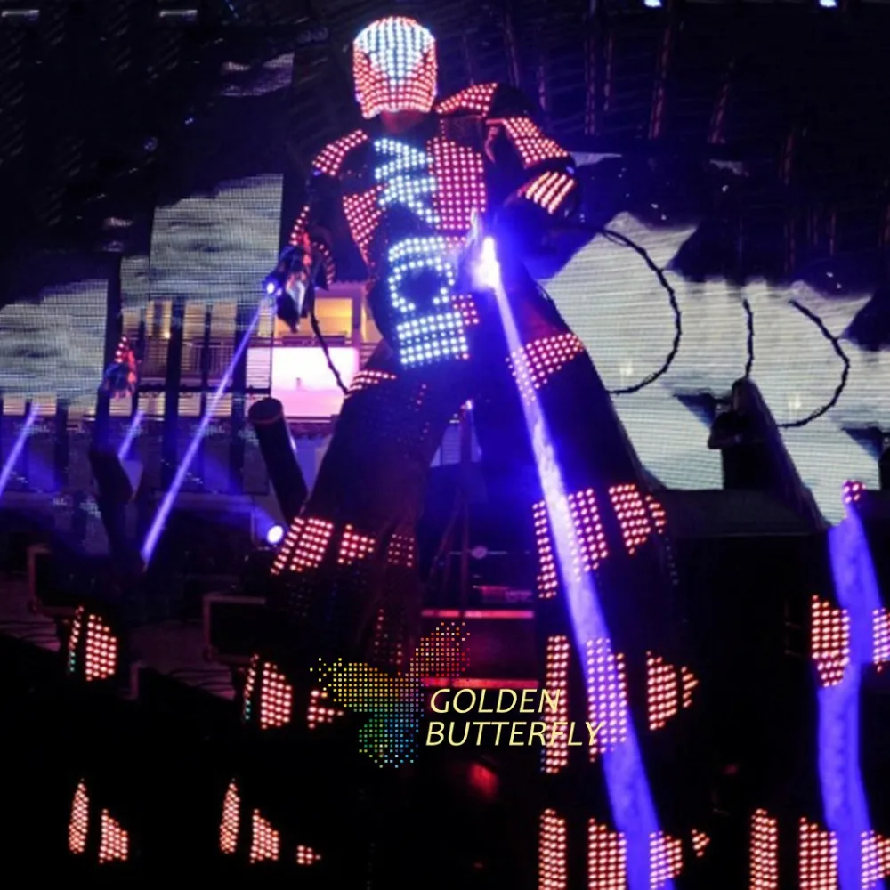 Светодиодные светильники костюмы светодиодные рубашки роботы криоман размер