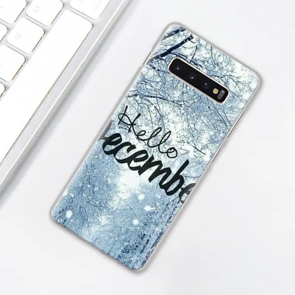 005 Пейзаж Зима светильник снег чехол для телефона для samsung Galaxy S10e S10 плюс S7 S8 S9 Plus Note 8 9 M10 M20 M30 жесткий чехол Coque - Цвет: 005