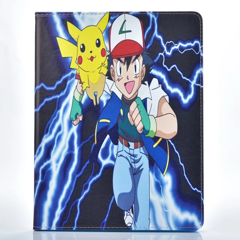 Чехол для Apple ipad 5 6 air 2 ipad 9,7 чехол Pokemon Go милый планшет с Пикачу pu кожаный чехол с откидной подставкой оболочка coque para