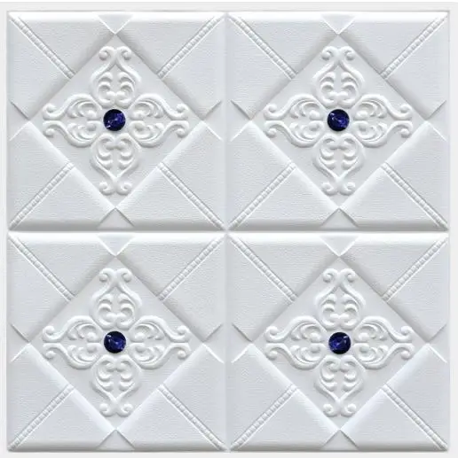 white 60 by 60cm Самоклеящиеся обои, кожа, мягкий, водонепроницаемый, толстый, трехмерный гостиной ТВ стены-153 - Цвет: white 60 by 60cm