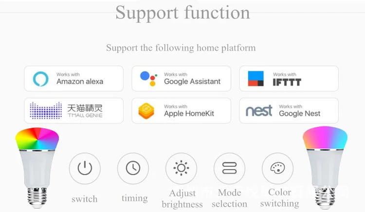 Смарт-лампа с Wi-Fi E26/E27 умный дом приложение затемнения Alexa Google home IFTTT смарт-динамик Голосовое управление 11 Вт спальня гостиная