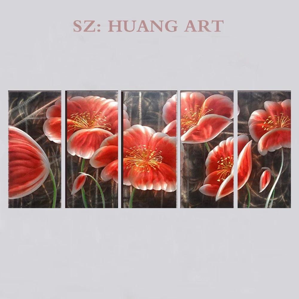 Goedkoop Bloemen Grote Muurschildering Decoratie Decoratie Naar Het Hotel De Abstracte Moderne Opknoping Muur Outdoor Decoratieve Kunsten 5 P Rood