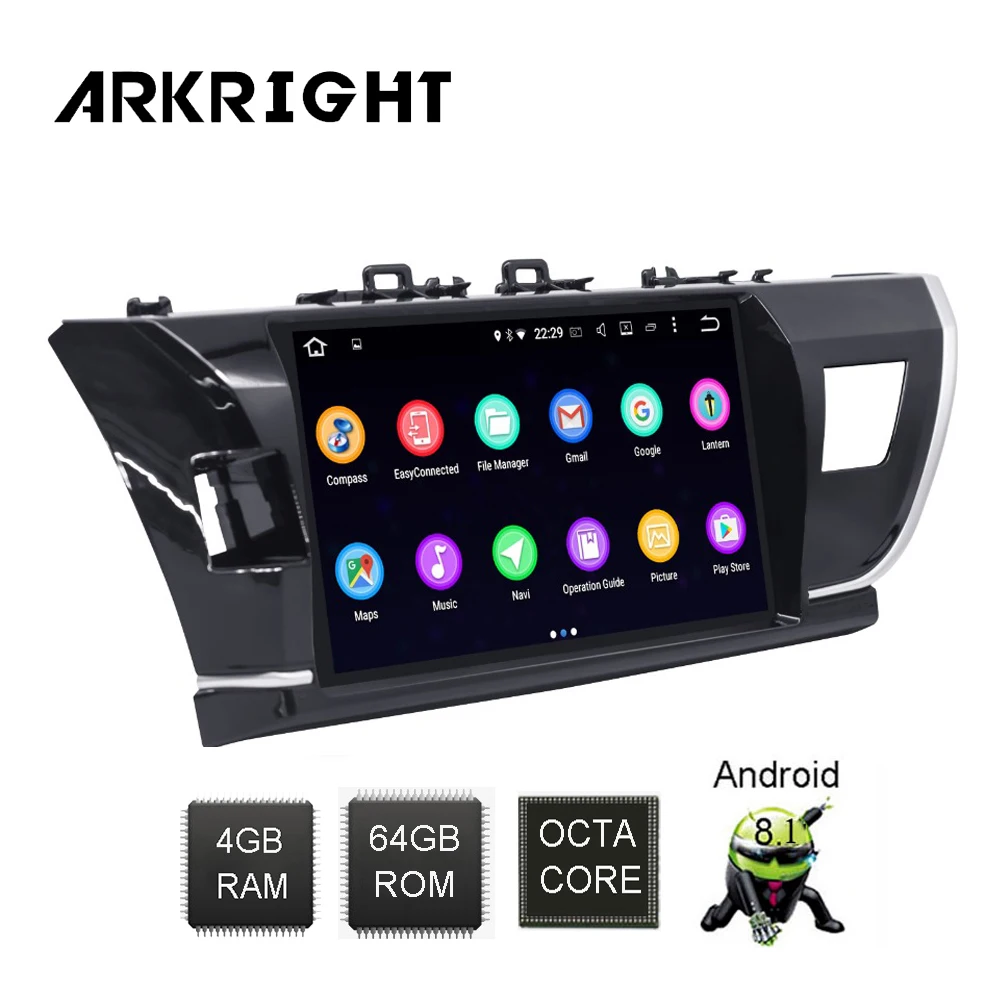 Автомобильный радиоприемник ARKRIGHT 10 1 ''с GPS системой Android 8 автомобильная