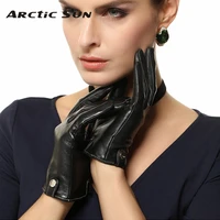 women touchscreen gloves fashion real genuine leather winter plus velvet driving glove promotion free shipping el033pn1