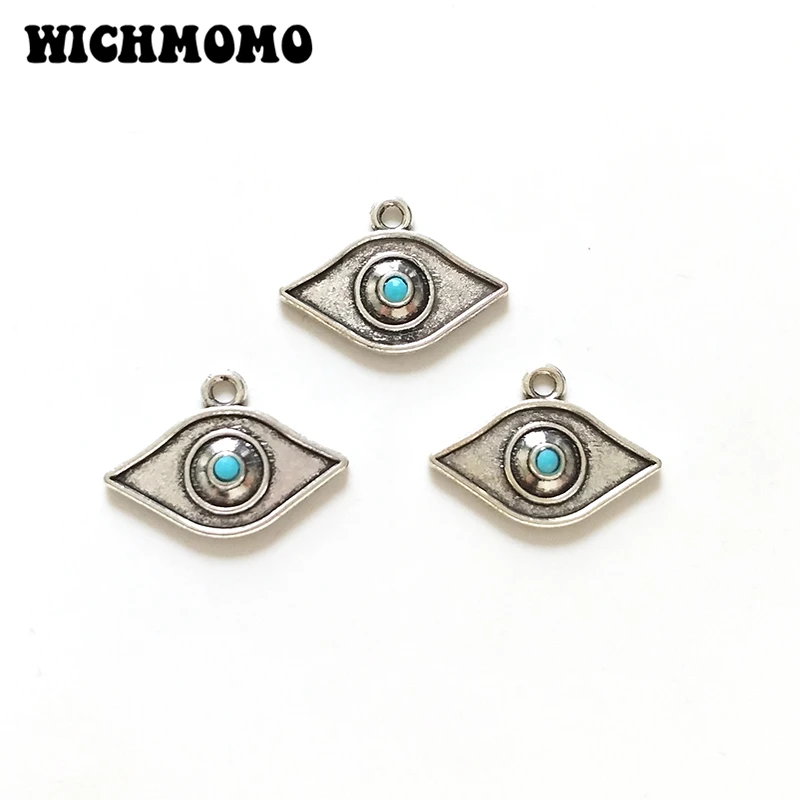 10 шт. ретро сплав цинка синий камень инкрустированные злые глаза амулеты