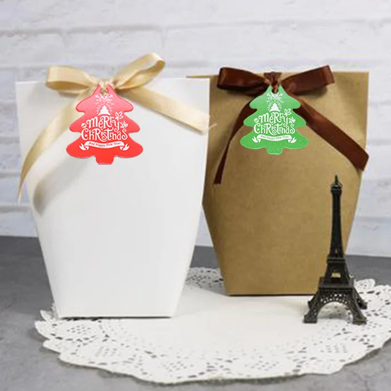 50 шт Счастливого Рождества и счастливого Нового года вешалки Рождественская