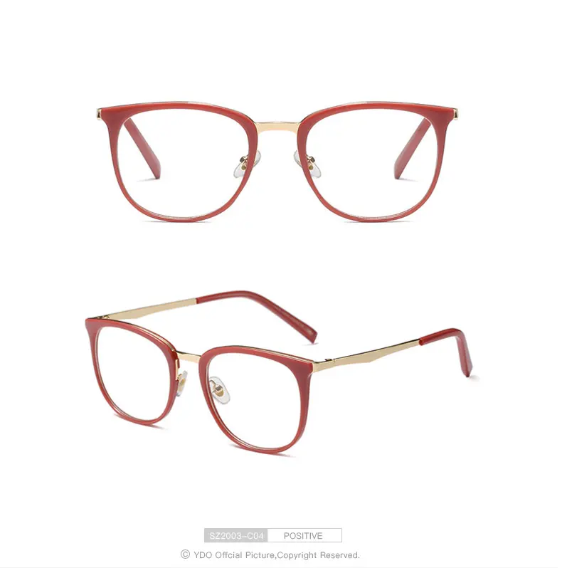 YDO New Optical Glasses Frame Women Round Glasses Frames Female Prescription Vintage Acetate Ultralight Clear Reading Glasses