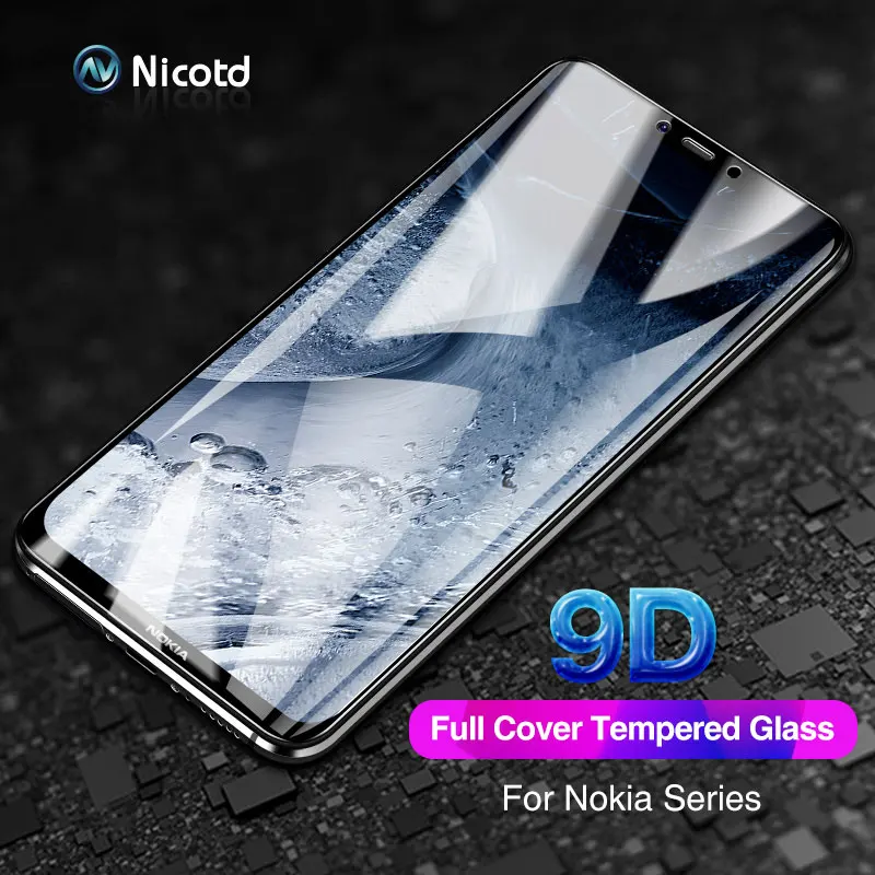 9D закаленное стекло для Nokia 7 Plus защита экрана полное покрытие 6 5 3 2 2018 1 Защитная
