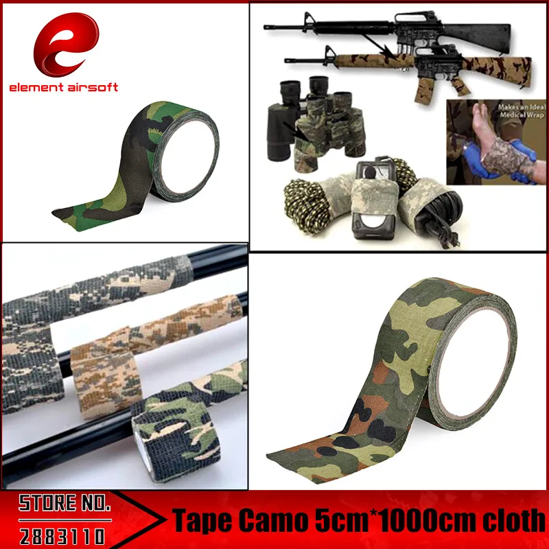 

5CM X 10M Woodland Camo Rifle Gun Hunting Camouflage Stealth Tape Outdoor Military Airsoft Paintball Accessory EX389