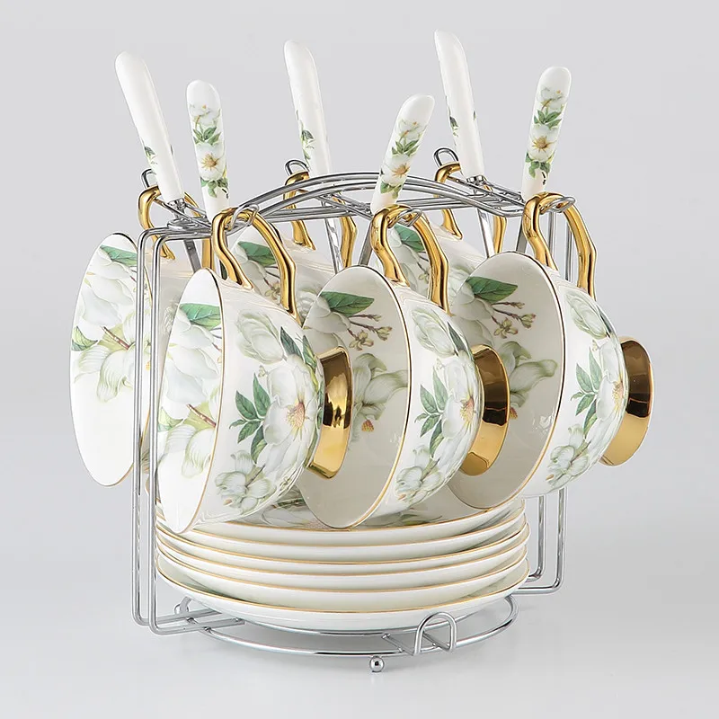 AA0236 Британский Королевский фарфор, костяной фарфор, кофейные чашки, набор, керамическая чайная чашка, блюдце, продвинутый чайный поднос, посуда для напитков - Цвет: AA0236