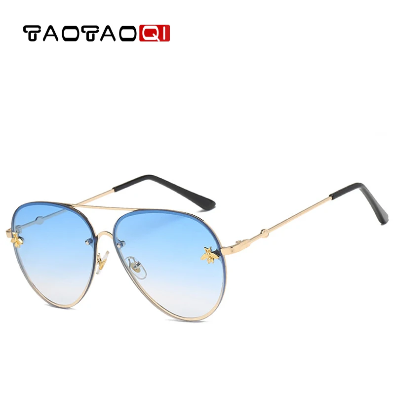 TAOTAOQI Luxury Sunglasses Women Vintage Designer Bee Metal Frame Pilot Men Fashion Brand Female Sun Glasses UV400 | Аксессуары для