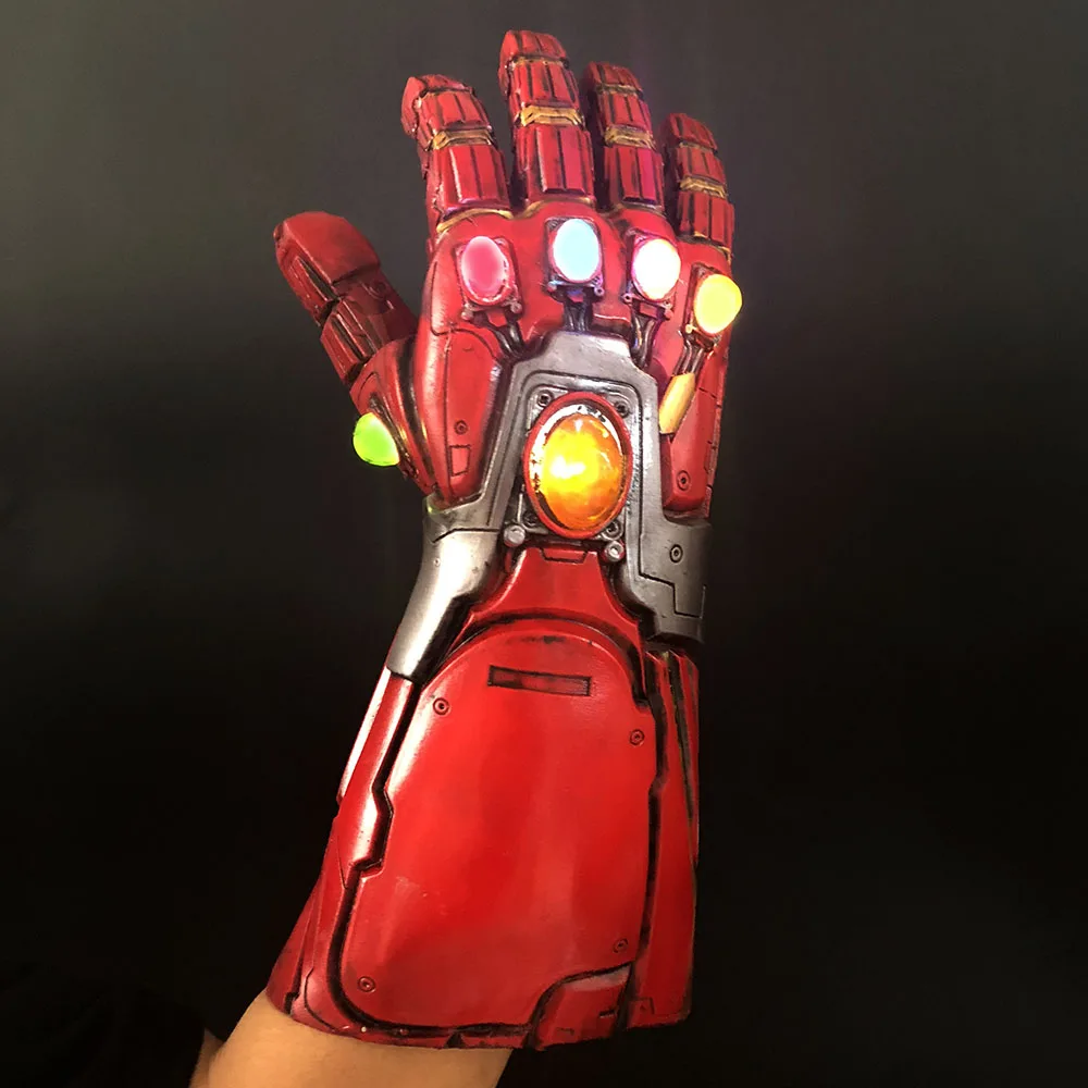 Red glove led Железный человек Nano Gauntlet светодиодные перчатки танос Бесконечность рукавица Мстители конечная игра оружие Железный человек Броня Тони Старк косплей реквизит - Цвет: Red glove led