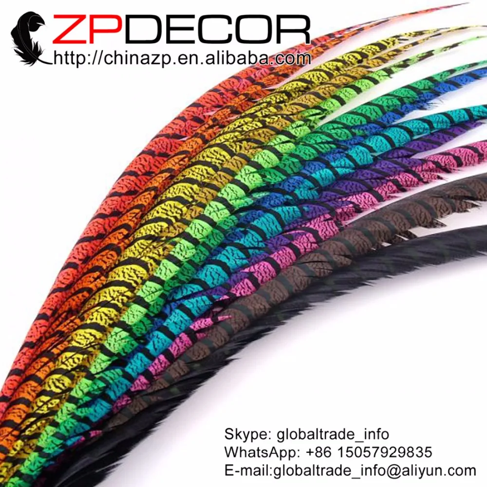 ZPDECOR 32 36 дюймов (80 90 см) 20 шт./лот хорошее качество Зебра леди Amherst перья из хвоста