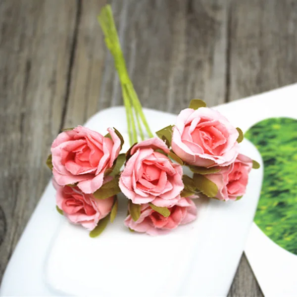 6 шт./букет цветок сливы разных цветов букет из бумаги скрапбукинг искусственные