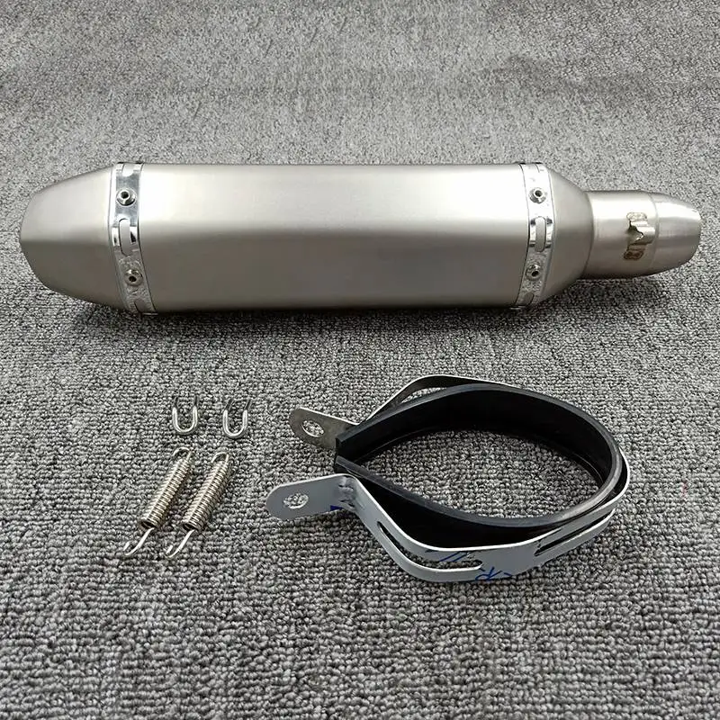 Titanium Color Выхлопные Мотоциклетные аксессуары для мотокросса модифицированный глушитель 51 мм Универсальный для кафе recer KTM Kawasaki Z750 MT 07 Z900 - Цвет: Titanium Color