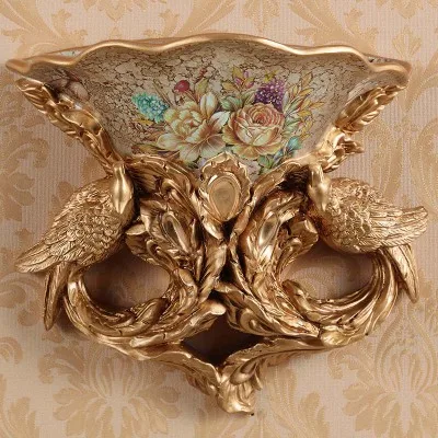 Peacock no flower Абсолютно Новая Европейская смола павлин ваза Цветочная корзина Ретро настенная спальня гостиная украшение кулон - Цвет: Peacock no flower