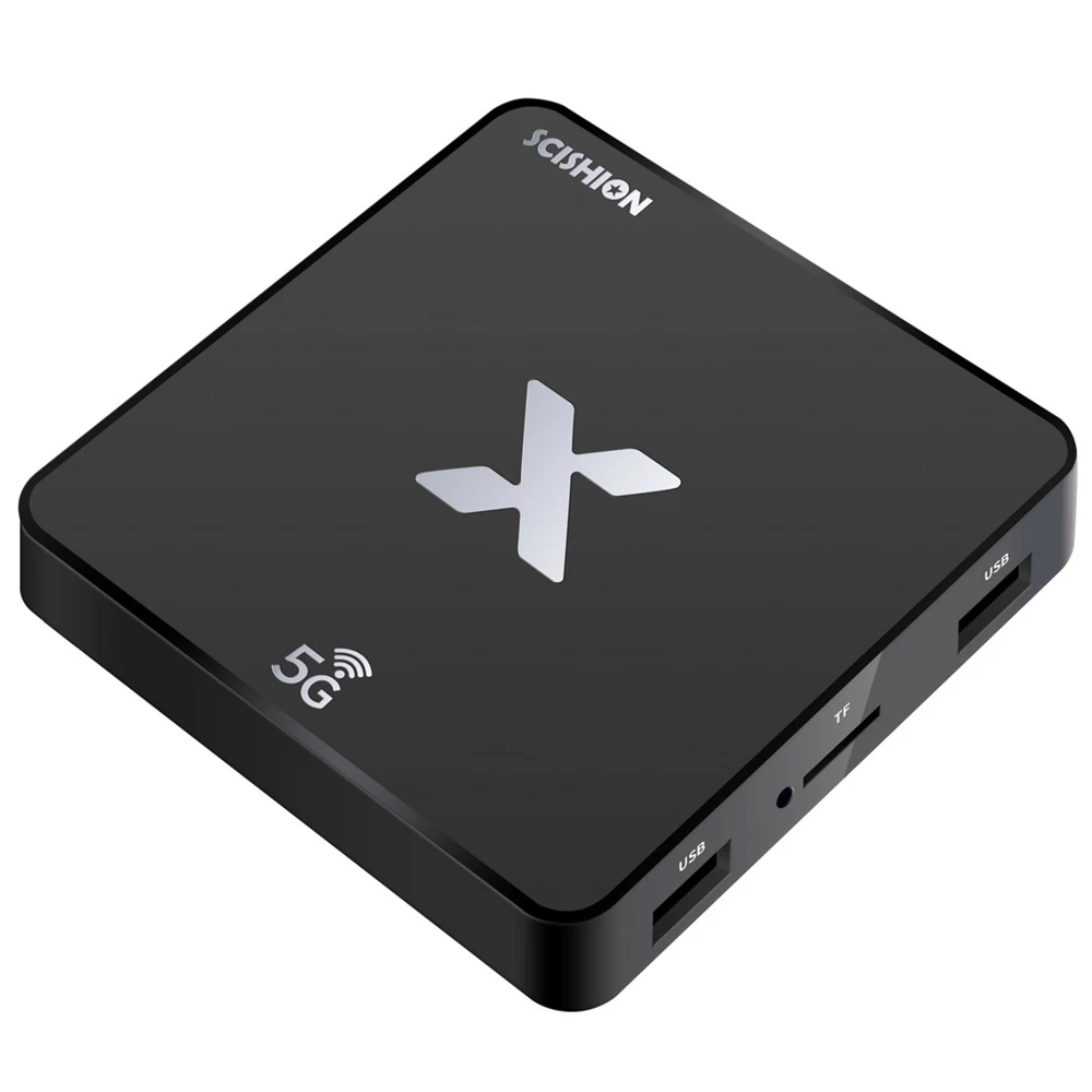 SCISHION модель X 4 K смарт ТВ коробка Android 8 1 Rockchip3229 контейнер под элемент питания 2 Гб